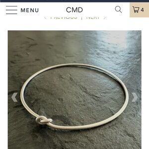 Colleen Mauer Design Sterling Silver Knot Bangle Bracelet, OOAK